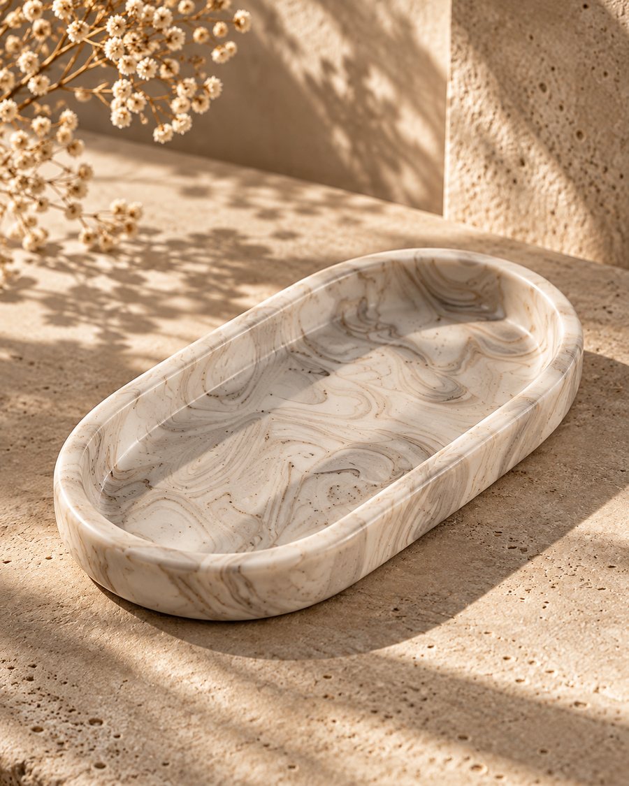 Grey marbled tray